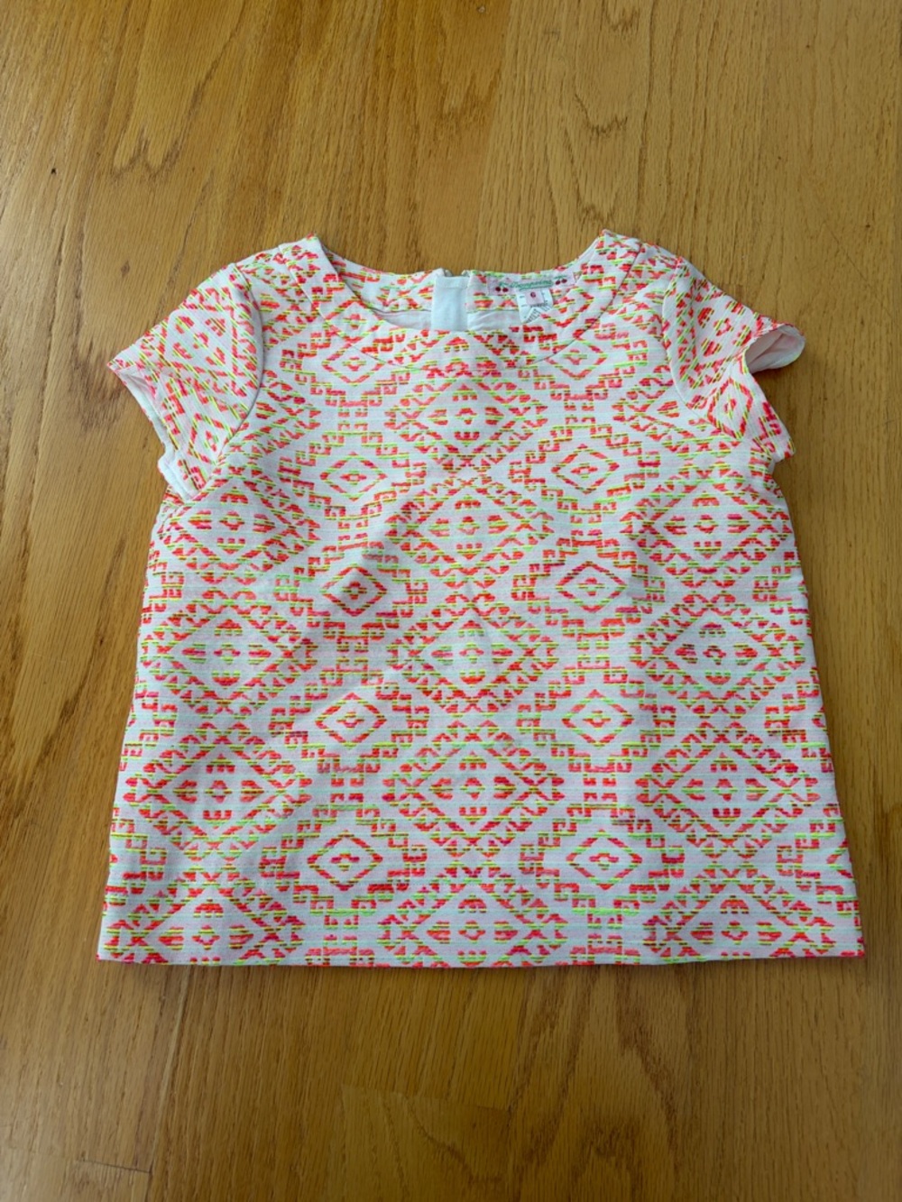 Bonpoint geometric short sleeve top girls size 6